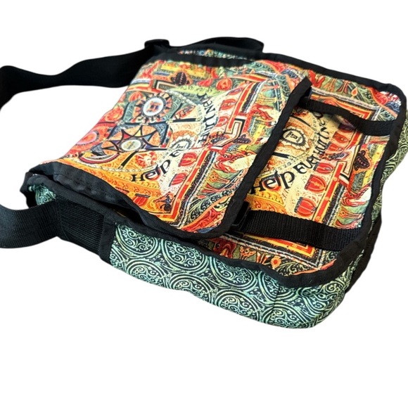 House of Blues Help Ever Hurt Never Multicolored Canvas Messenger Crossbody Bag - Picture 11 of 14